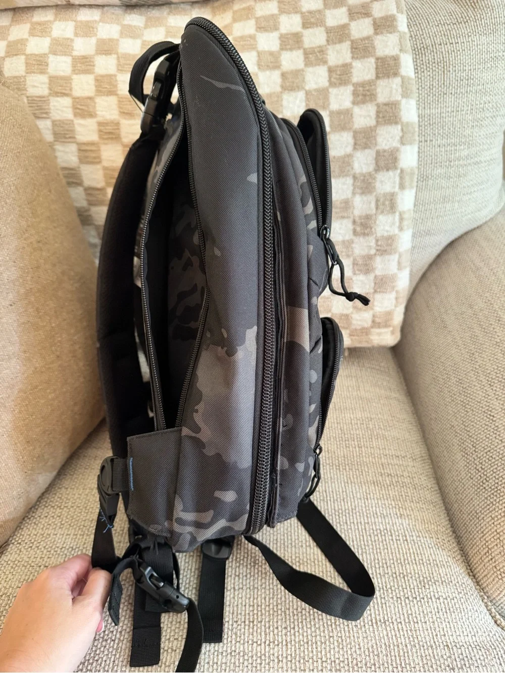 TBG Tactical Backpack and Pouch Set - Black Camo